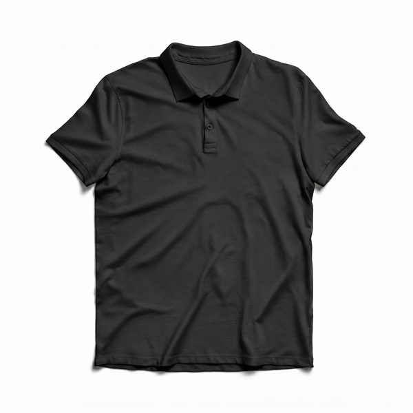 Bird Eye Pique Plain T-Shirt Black