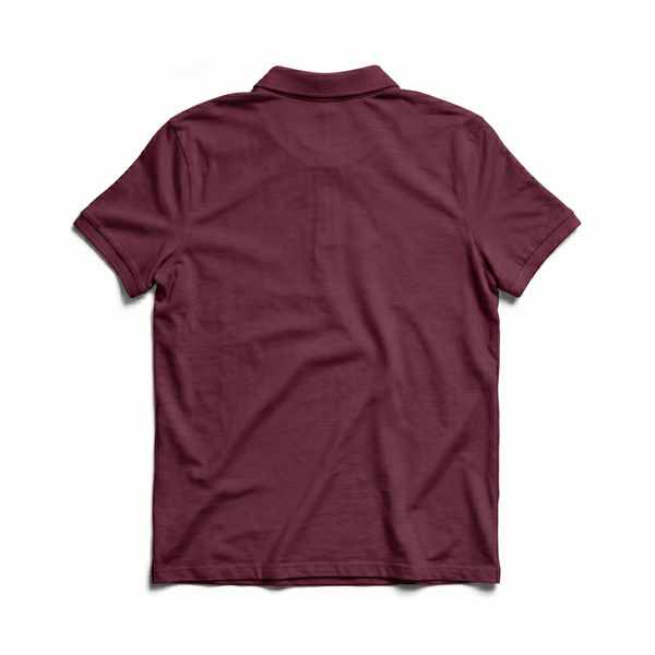 Bird Eye Pique Plain T-Shirt Burgundy