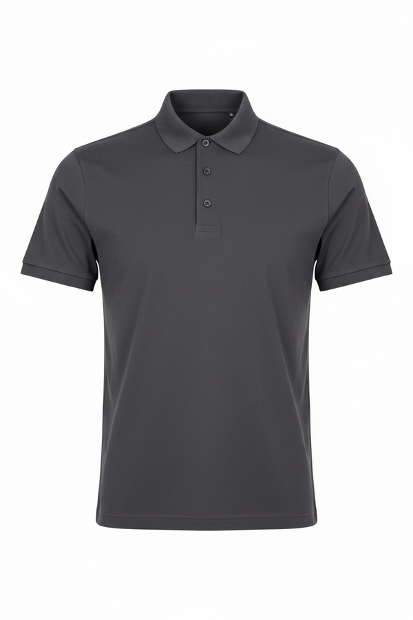 Bird Eye Pique Plain T-Shirt Anthracite Grey