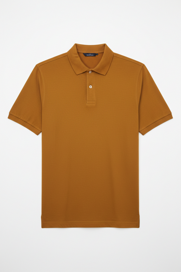 Combed Cotton Plain T-Shirt Gold