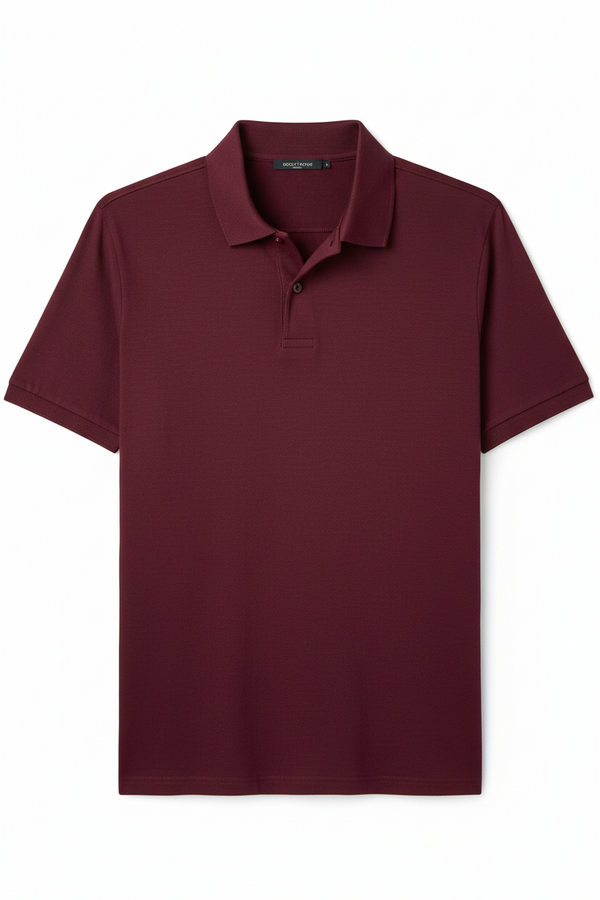 Cotton Looper Plain T-Shirt Burgundy