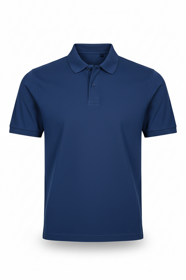 Bird Eye Pique Plain T-Shirt Denim