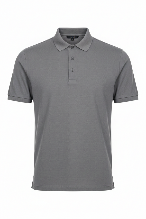 Bird Eye Pique Plain T-Shirt Grey