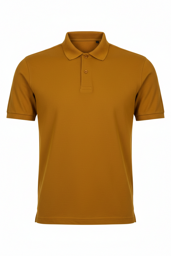 Combed Cotton Plain T-Shirt Mustard