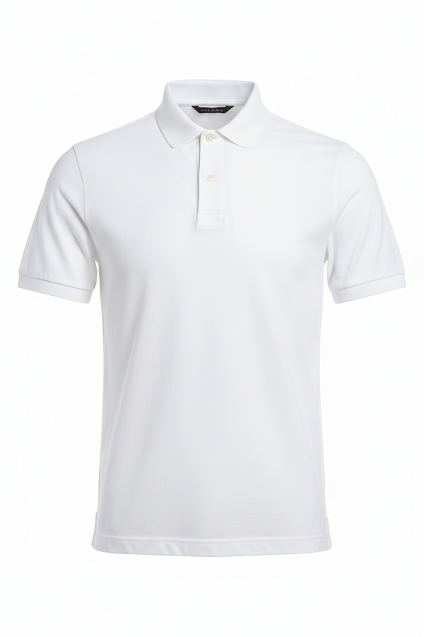Bird Eye Pique Plain T-Shirt White